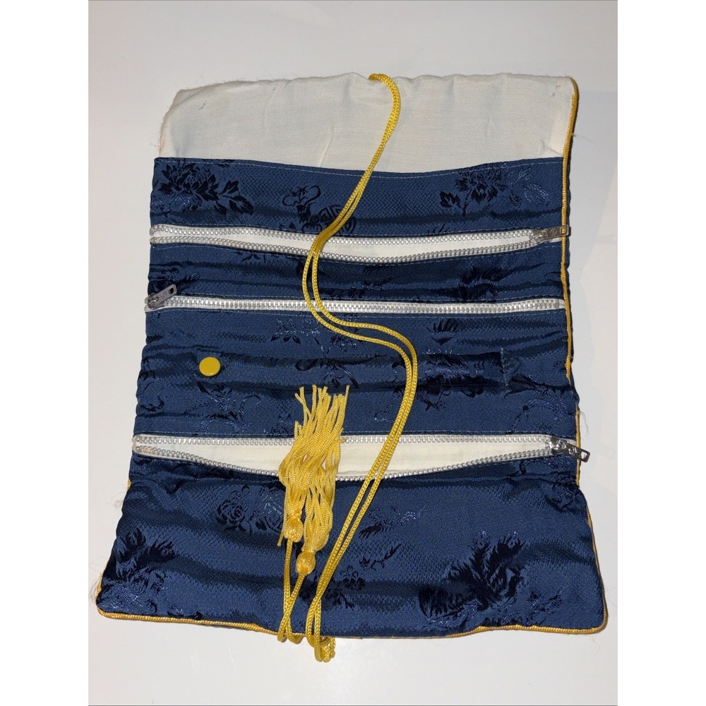 Vintage Travel Jewelry Organizer Roll Foldable Jewelry Storage Holder Tapestry